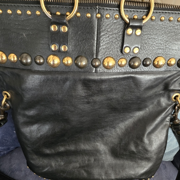 Black and Gold Studded Women's Bag - Picture 6 of 12